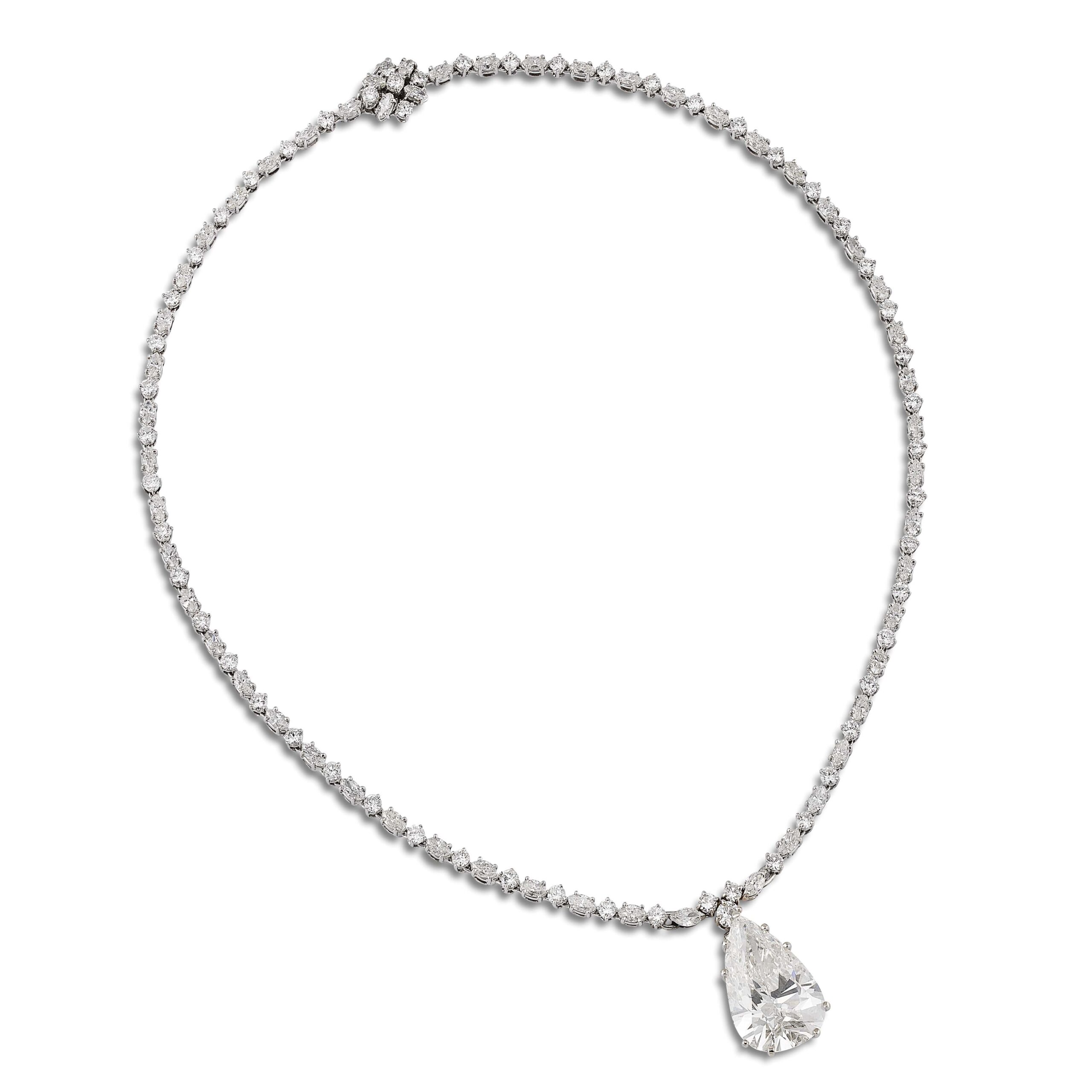 Lot 217_COLLANA IN ORO BIANCO CON DIAMANTE TAGLIO A GOCCIA